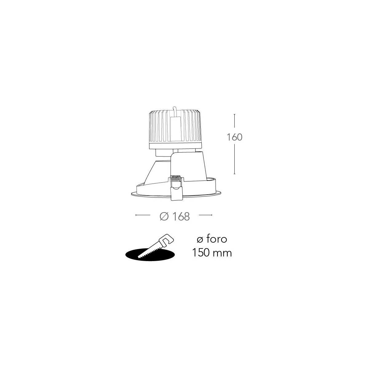 Spot encastrable rond Elite 16,8 cm en aluminium blanc FanEurope