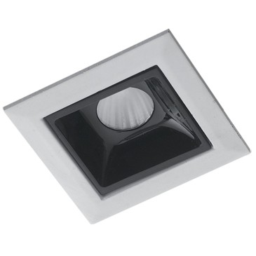 INC-SINKRO-2M - Faretto Incasso Modulo Bianco Nero Lucido Cartongesso Led 2 watt Luce Naturale