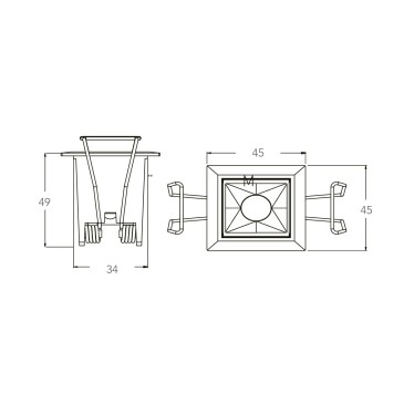 Spot encastré carré Sinkro 4,5x4,5 cm avec bord blanc et intérieur noir Led FanEurope