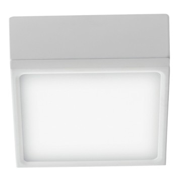 Plafoniera Quadrata Alluminio Bianco Goffrato Controsoffitto Led 16 watt Luce Naturale