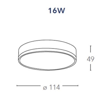 Runde weiße Deckenleuchte aus Aluminium, LED, 16 Watt, natürliches Licht