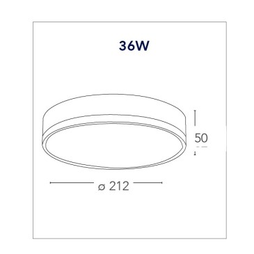 Plafoniera Bianco Goffrato Alluminio Tondo Cartongesso Led 36 watt Luce Naturale