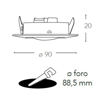 Spot encastrable Zenit Round 9 cm en Polycarbonate Blanc Led 5 watt 3000 kelvin FanEurope