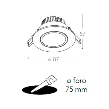 Faretto a Incasso Orione Tondo 8,7 cm in Alluminio Silver Orientabile Led FanEurope