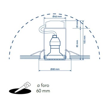 Kit Tre Faretti a Incasso Matrix Tondi 8 cm in Metallo Bianco FanEurope