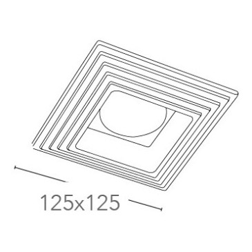 Spot encastré à spectre carré 12,5x12,5 cm en plâtre à peindre avec décoration FanEurope Step