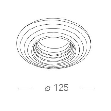 Spot encastré Spectra rond 12,5 cm en plâtre à peindre avec décoration FanEurope Step