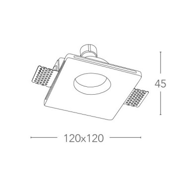 Faretto a Scomparsa Senso Quadrato 12x12 cm in Gesso Verniciabile FanEurope