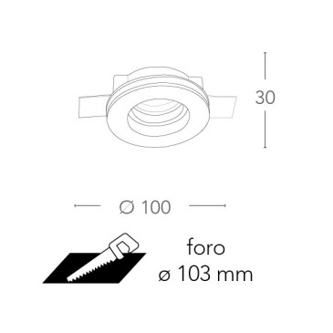 Faretto a Scomparsa Spirit Tondo 10 cm in Gesso Verniciabile FanEurope