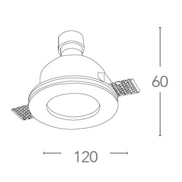 Spot rétractable rond neige 12 cm en plâtre à peindre FanEurope