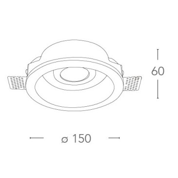 Spot rond Morgana 15 cm en plâtre à peindre réglable FanEurope