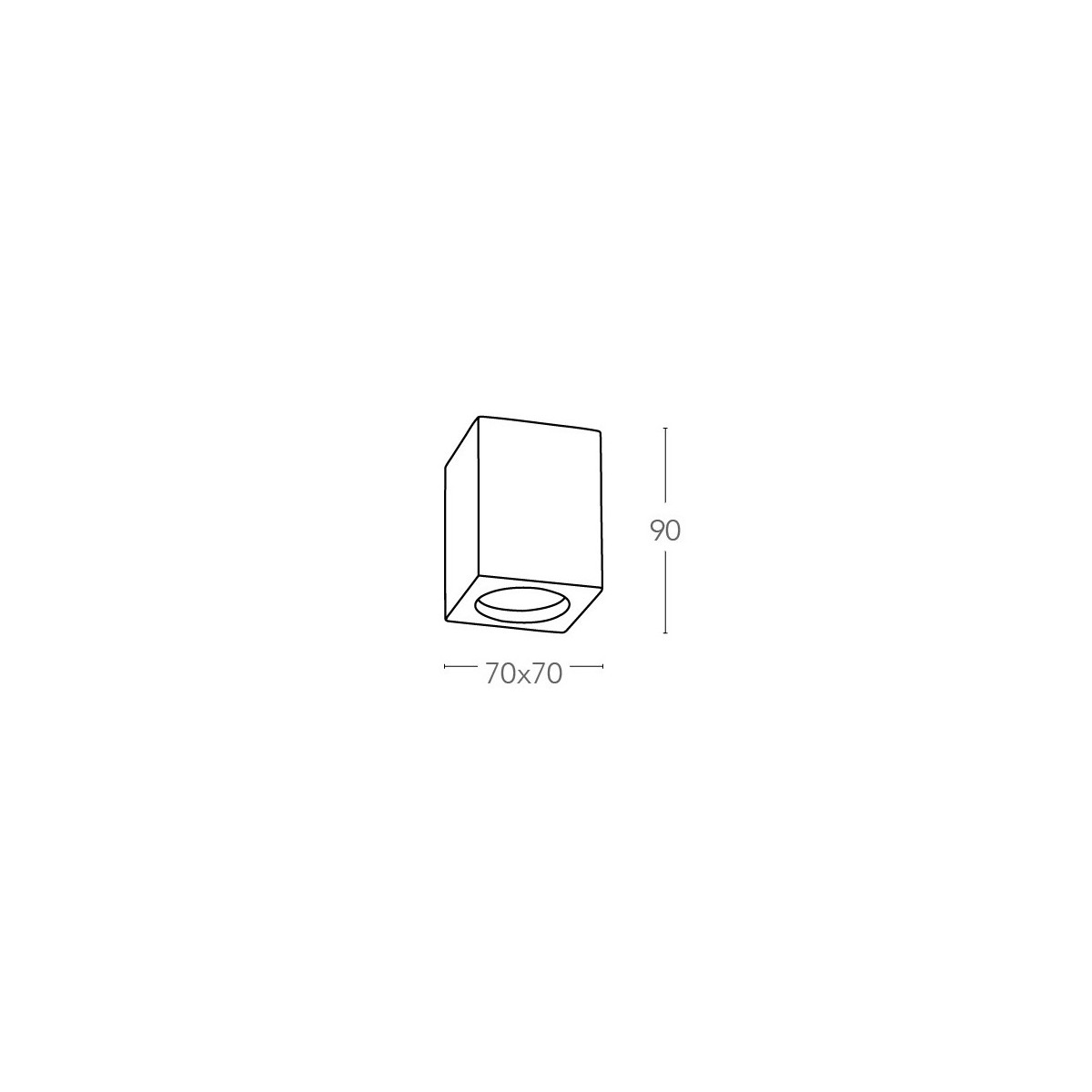 Faretto a incasso bianco dalla forma semplice cubica GU10