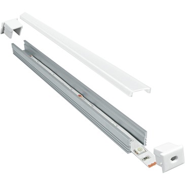 I-PROFILO-ROMA - Profil 1 m pour bande LED avec capuchons 1,32x1,2 cm