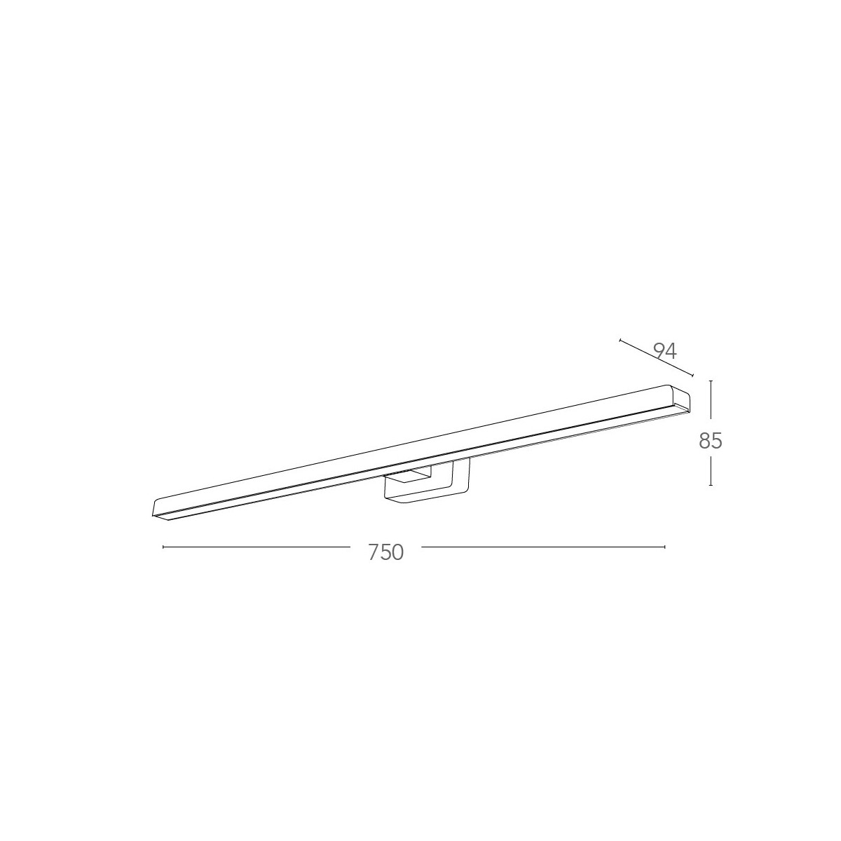 LED-W-LANCER NERO Applique specchio Nero Led A 4000kelvin 17 watt