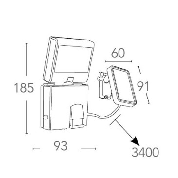 Verstellbarer LED-Projektor mit Sensor und Solarpanel