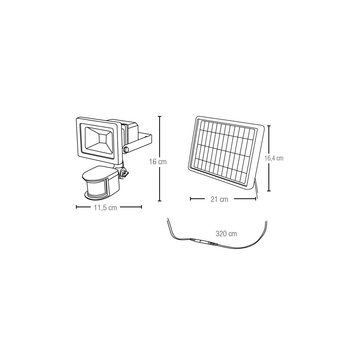 Projecteur LED avec panneau solaire