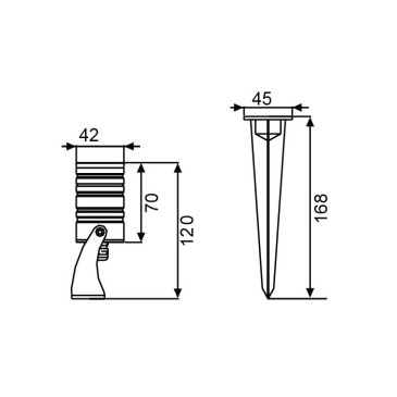 Aluminiumstrahler mit RGB-Licht und 3-Watt-Spike