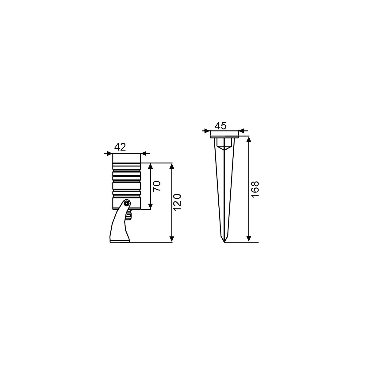 Aluminiumstrahler mit RGB-Licht und 3-Watt-Spike