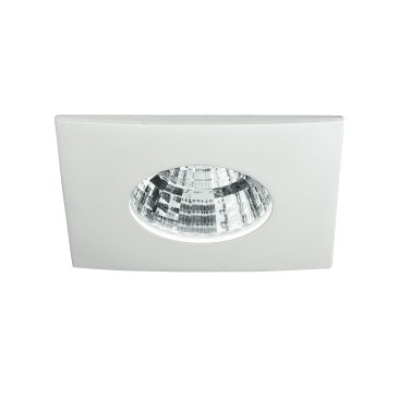 INC-NADIR-Q6C - Faretto a Incasso Quadrato Alluminio Pressofuso Bianco Goffrato Led 6 watt Luce Calda