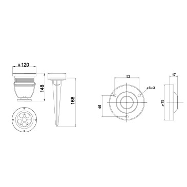 LED-IRIDE-18P-BCO Proiettore Cromo Led  6000kelvin 18 watt