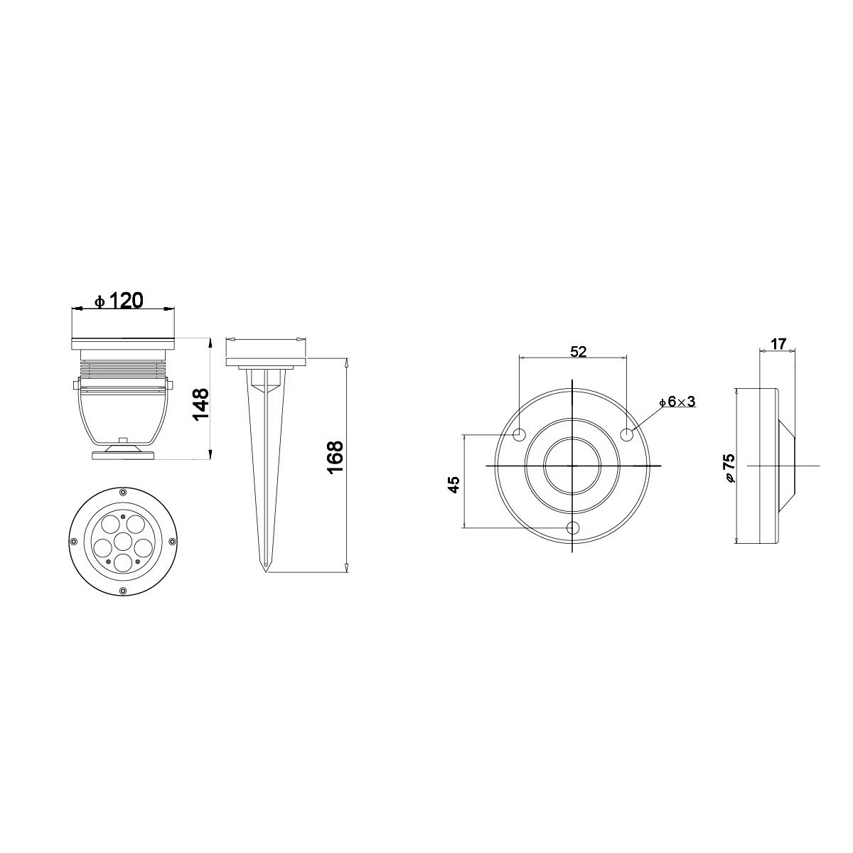 LED-IRIDE-18P-BCO Proiettore Cromo Led  6000kelvin 18 watt