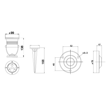 Chrom-LED-Projektor 6000...