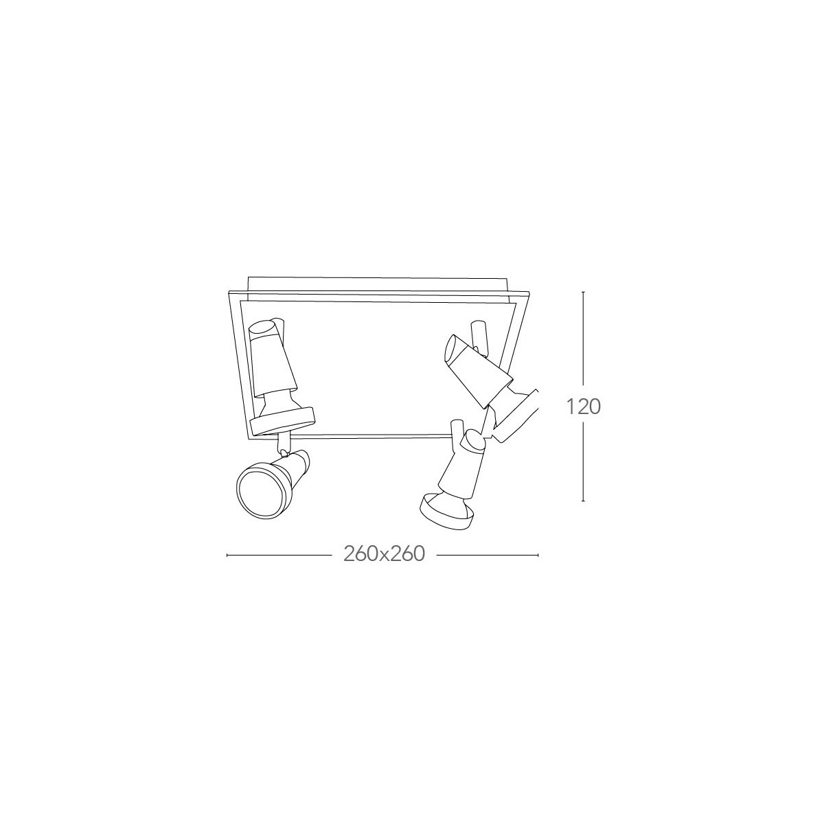 SPOT-MIAMI PL4 - Plafonnier moderne avec des lumières chromées 42 watts 2800 kelvin GU10