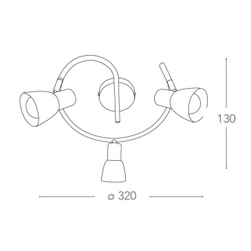 SPOT-MITO-S3 - Plafoniera a tre luci dalla forma originale 40 watt E14