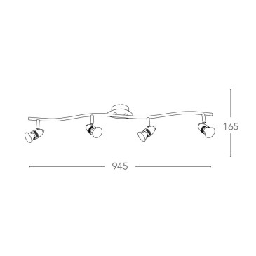 SPOT-SUNNY-4 - Élégant plafonnier suspendu à quatre lumières 42 watts 2800 kelvin GU10