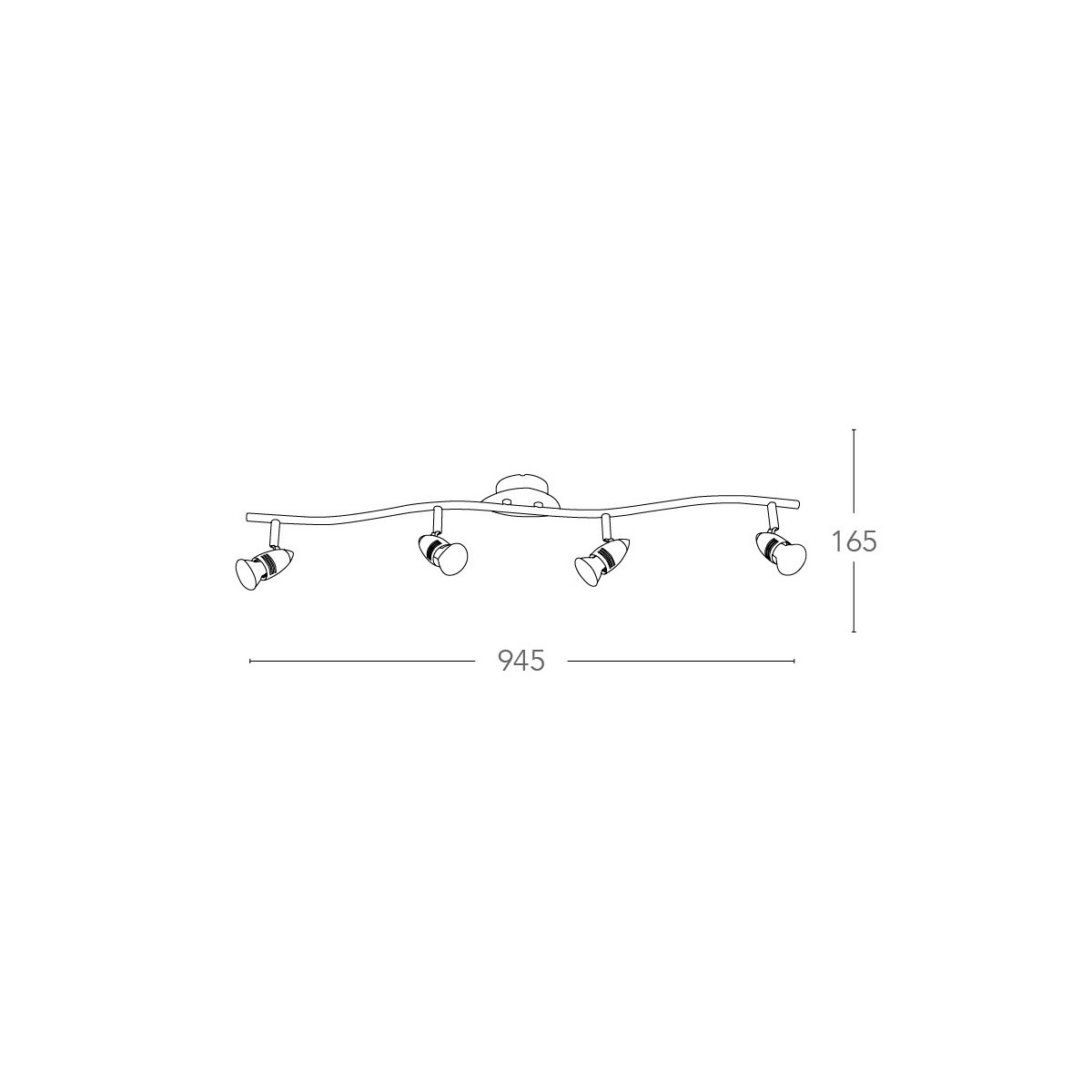 SPOT-SUNNY-4 - Élégant plafonnier suspendu à quatre lumières 42 watts 2800 kelvin GU10