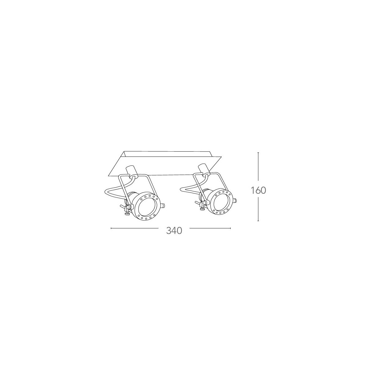 SPOT-TECHNO-2 - Applique a due luci cromata dalla forma essenziale 42 watt 2800 kelvin GU10