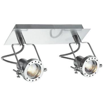 SPOT-TECHNO-2 - Applique murale à deux lumières en chrome avec forme essentielle 42 watts 2800 kelvin GU10