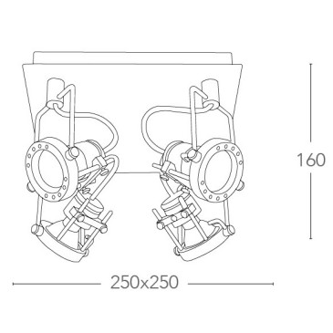 SPOT-TECHNO-PL4 - Plafonnier carré chromé 42 watts 2800 kelvin GU10