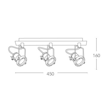 SPOT-TECHNO-3 - Applique originale a tre luci dal colore cromato 42 watt 2800 kelvin GU10