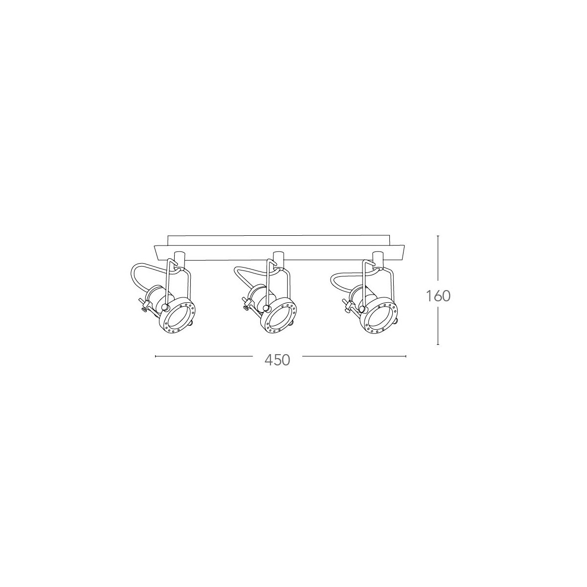 SPOT-TECHNO-3 - Applique originale a tre luci dal colore cromato 42 watt 2800 kelvin GU10