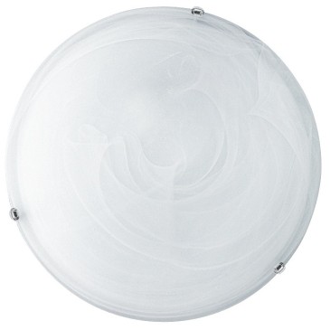 I-LUNA / PL30 - Plafonnier Rond Blanc Dégradé Verre Led Intérieur Classique 12 watts Lumière Naturelle