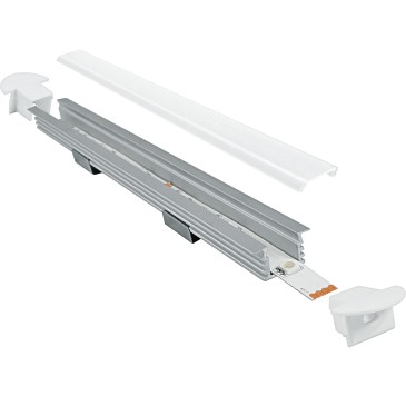 Profil 2 m pour Strip Led avec bouchons 1,6x1,187 cm