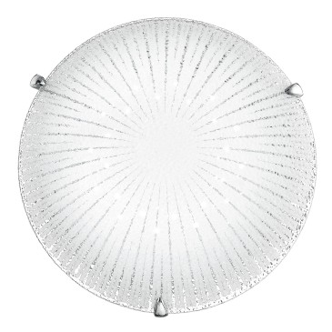 I-CHANTAL/PL30 - Plafoniera Moderna decoro Raggi Tonda Vetro Diamantato Led 15 watt Luce Naturale