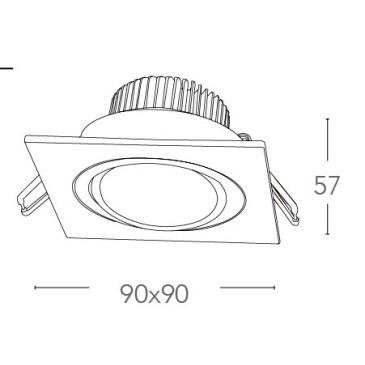 Spot encastrable carré Orione 9x9 cm en aluminium argenté Led Led FanEurope