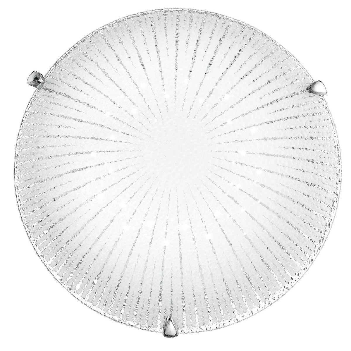 I-CHANTAL/PL40 - Plafoniera decoro Raggi Tonda Vetro Diamantato Lampada Led 24 watt Luce Naturale