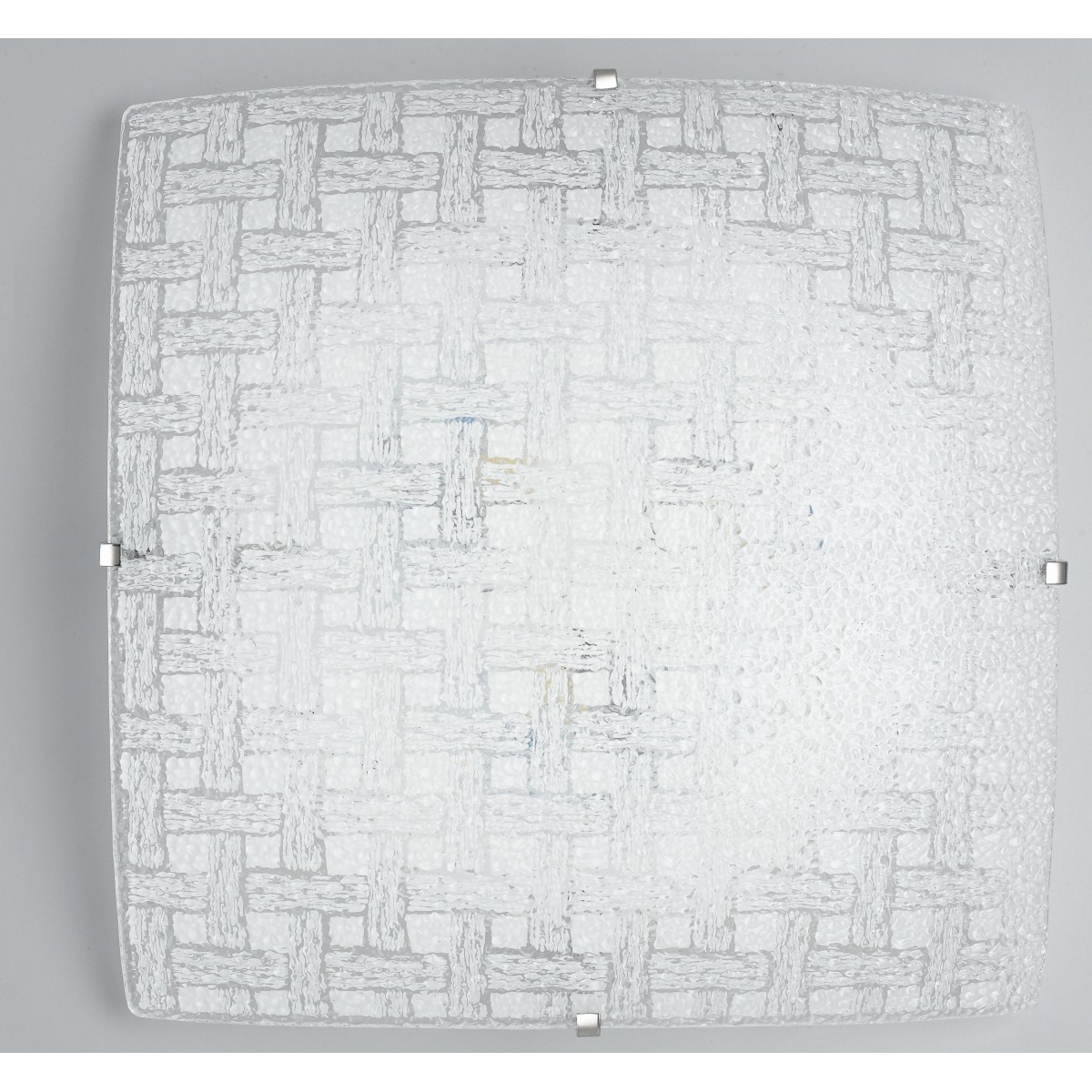 I-PAMELA/PL40 - Plafoniera Vetro Diamantato Intreccio Quadrata Lampada Led 24 watt Luce Naturale