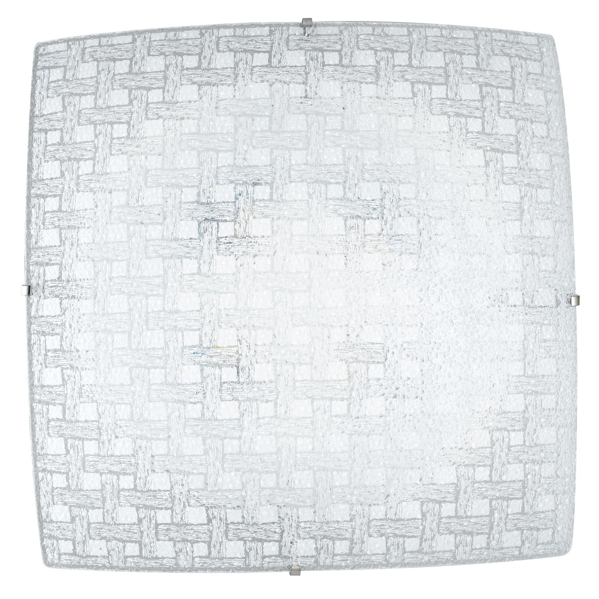 I-PAMELA/PL30 - Plafoniera Quadrata Moderna Vetro Diamantato Intreccio Led 18 watt Luce Naturale