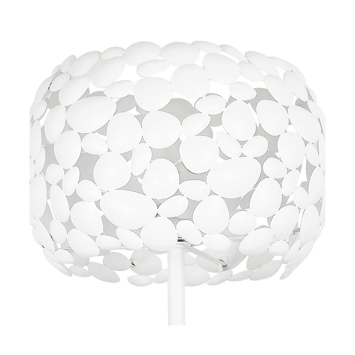 Piantana lampada da terra 60W 3XE27 bianca GRAPE. Moderno punto luce con struttura in metallo a forma di sassi