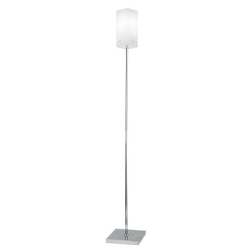 I-SQUARE / PT - Lampadaire en métal Abat-jour moderne en verre blanc E27