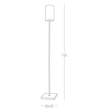 Lampada Square con Piantana in Metallo e Paralume Squadrato in Vetro Bianco FanEurope