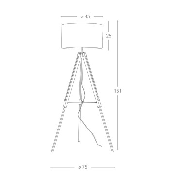 Stehlampe Tripod Kirschholz...