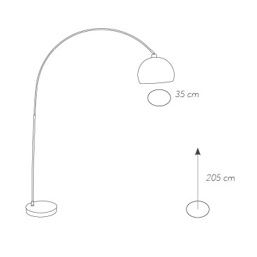 Lampadaire en acier Arco Plaza avec abat-jour rond FanEurope