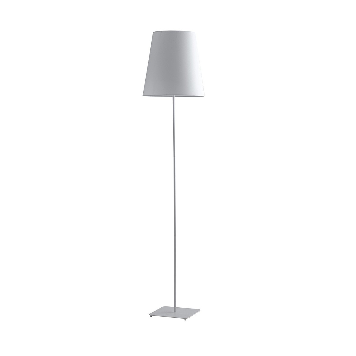 I-ELVIS-PT BCO - Lampadaire minimal Abat-jour en métal blanc Lampadaire moderne en tissu blanc E27