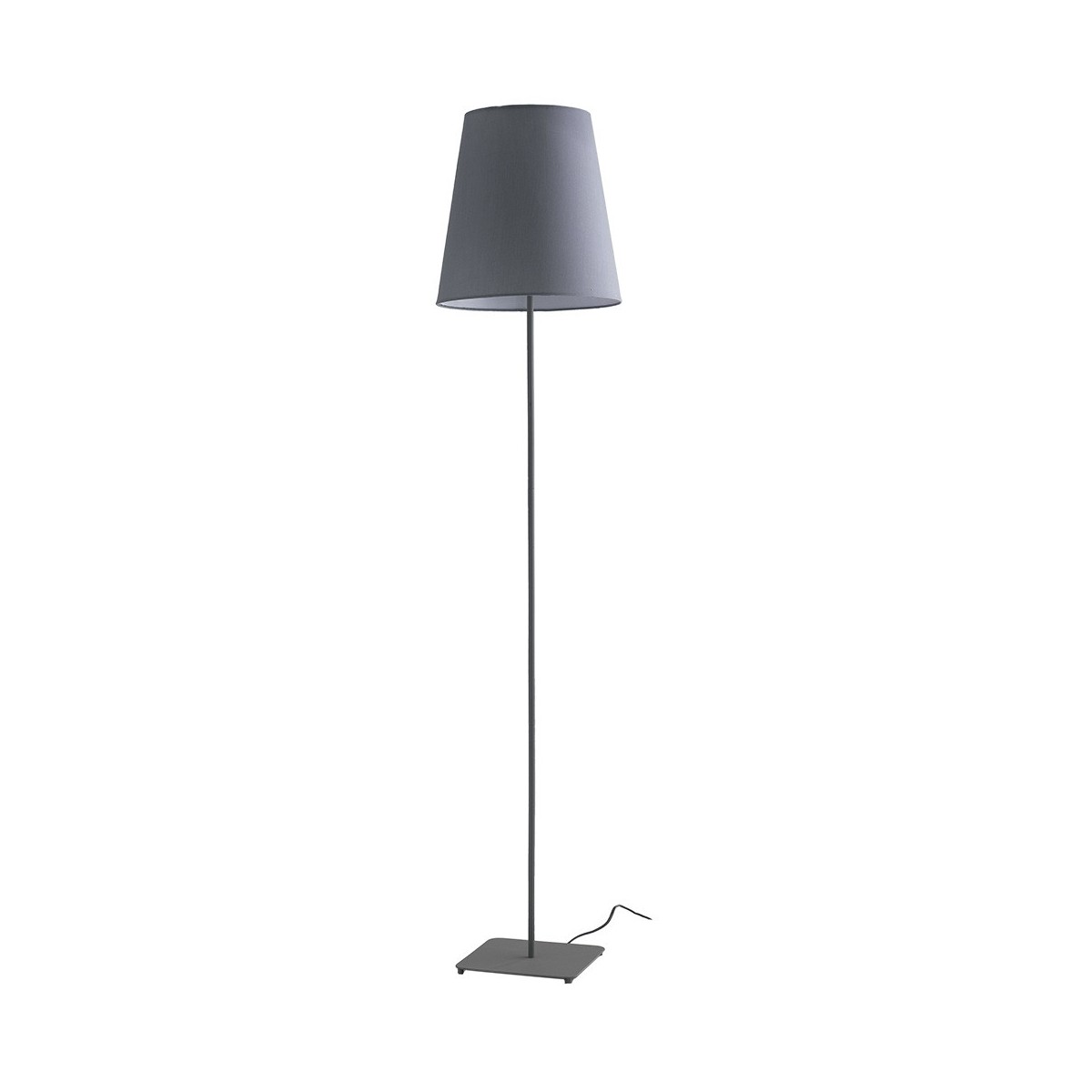 I-ELVIS-PT GR - Lampadaire Abat-jour Tissu Métal Gris Moderne Lampadaire E27