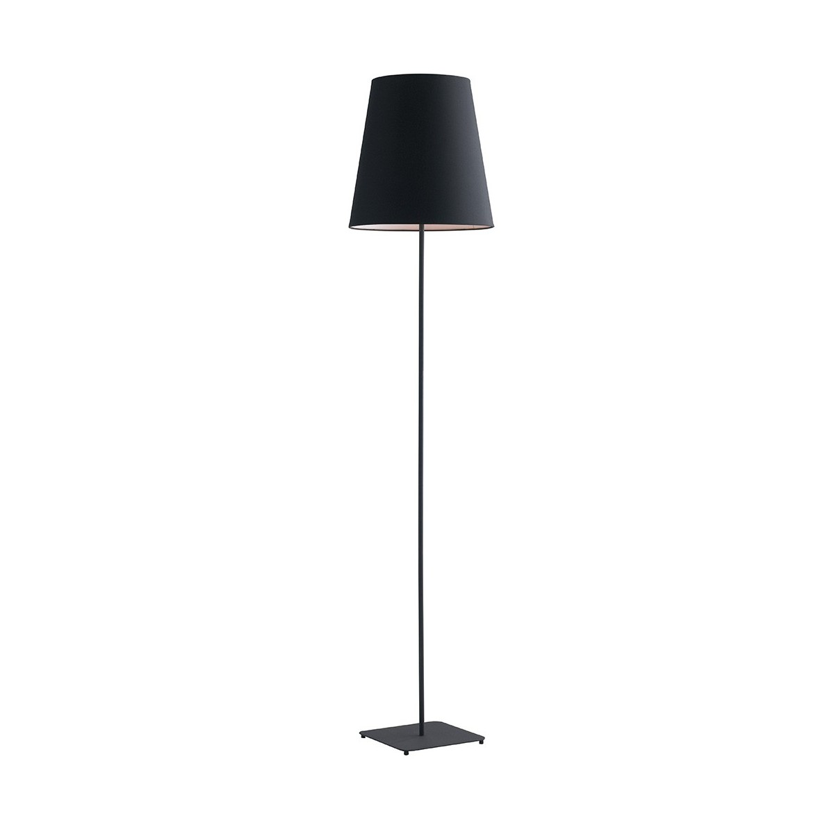 I-ELVIS-PT NER - Lampadaire moderne minimaliste en tissu noir avec abat-jour en métal E27